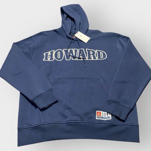 Nike Jordan x Howard University Bisons Pullover Hoodie FJ9323-419 Navy size L - Picture 2 of 10